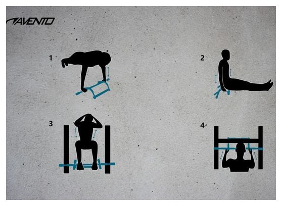 Avento Barre de fitness de porte Acier