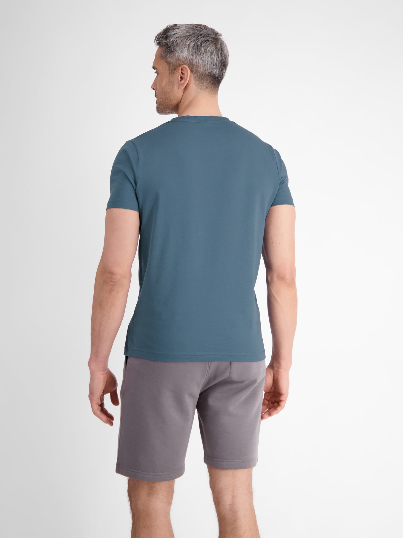 Unifarbenes T-Shirt mit Print
