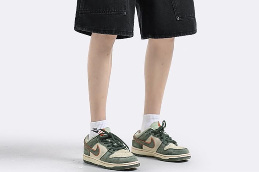 Adotuastic - Hoge taille omgekeerde denim shorts
