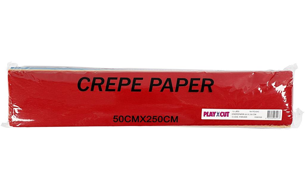 Krepppapier 50 cm x 2.5 m, 15 Stück, MehrfarbigKrepppapier für kreative Bastelarbeiten