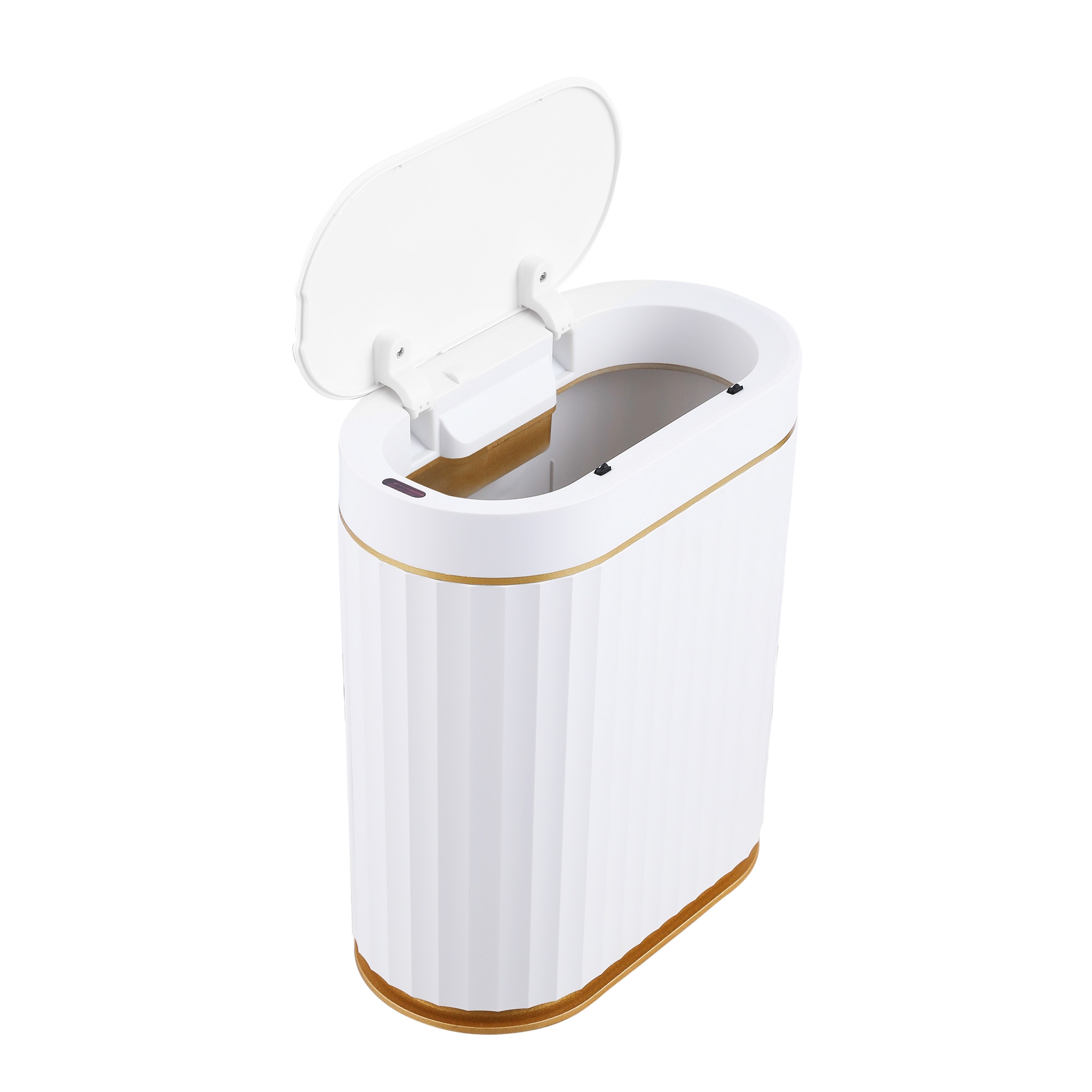 Abfalleimer mit Sensor 7L weiss/gold