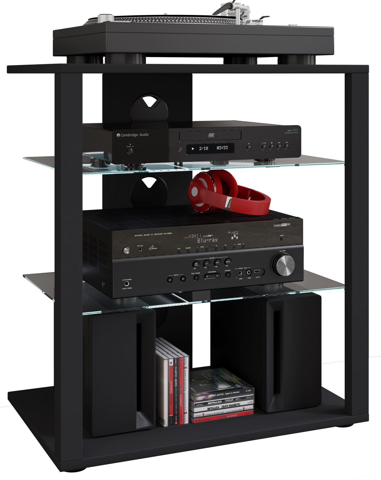 HiFi-Möbel FOLAS - schwarz - 60 cm
