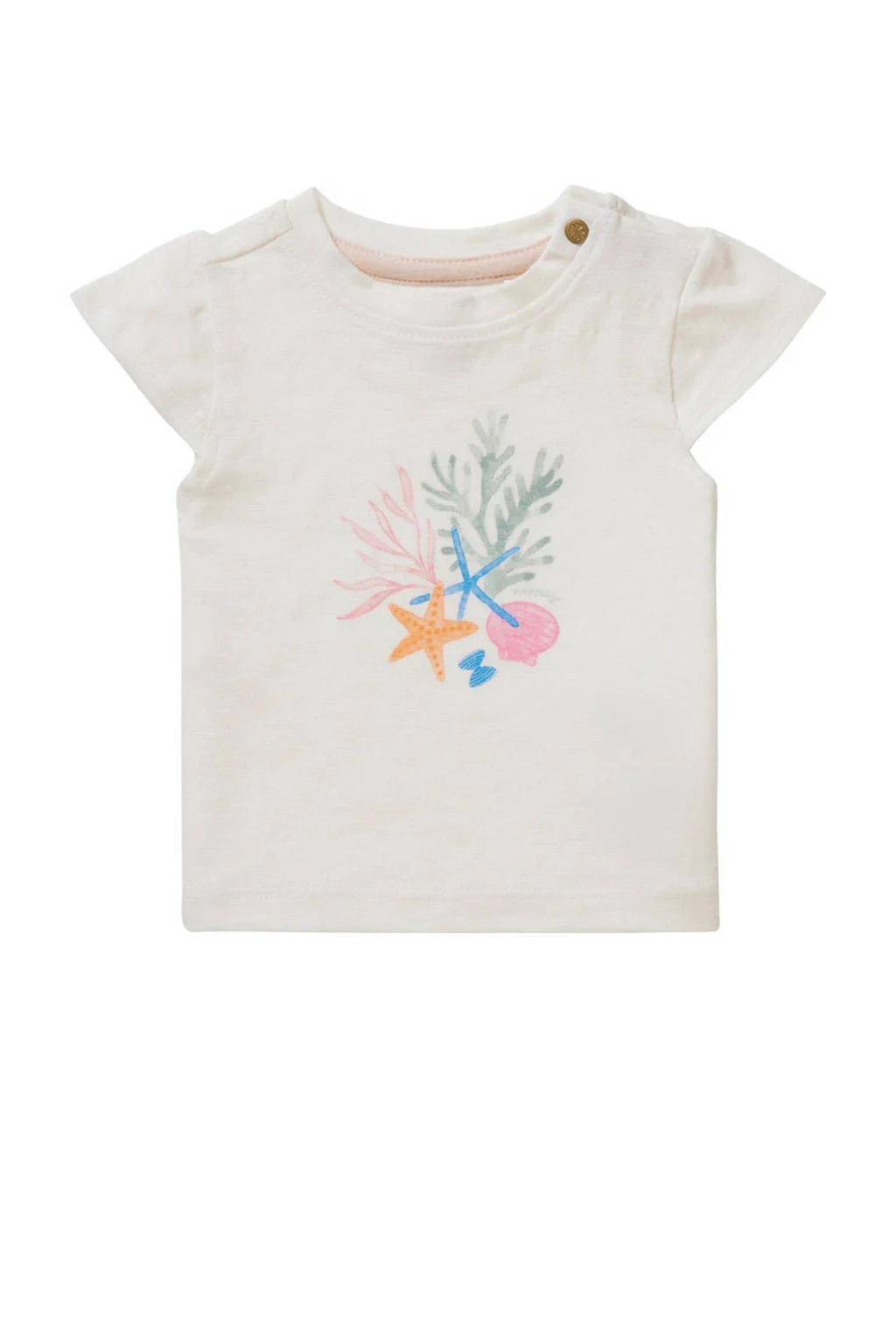 Noppies baby T-shirt met printopdruk ecru