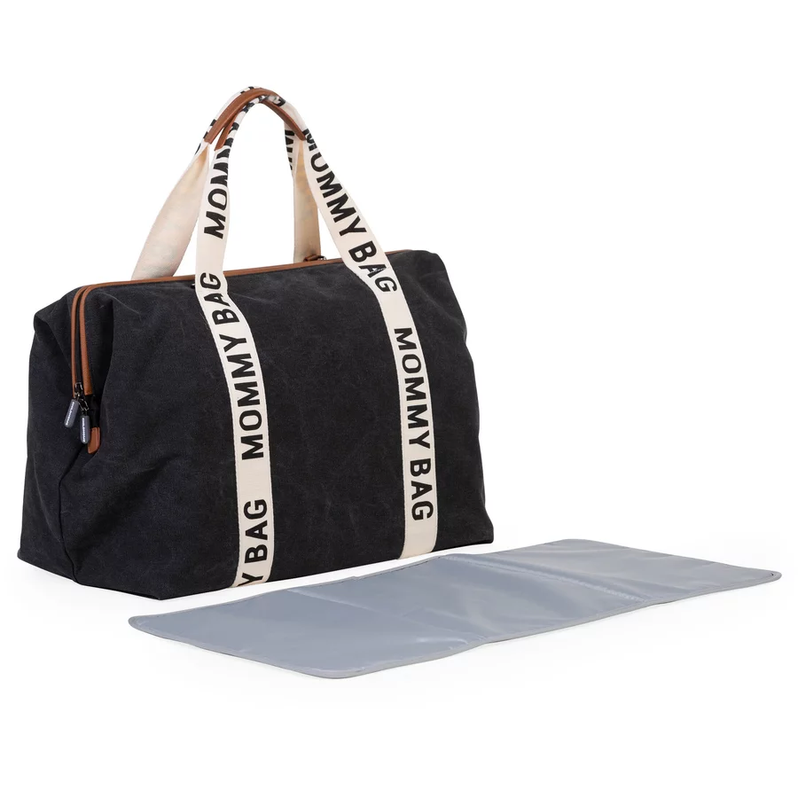 CHILDHOME Mommy Bag Signatur Canvas schwarz