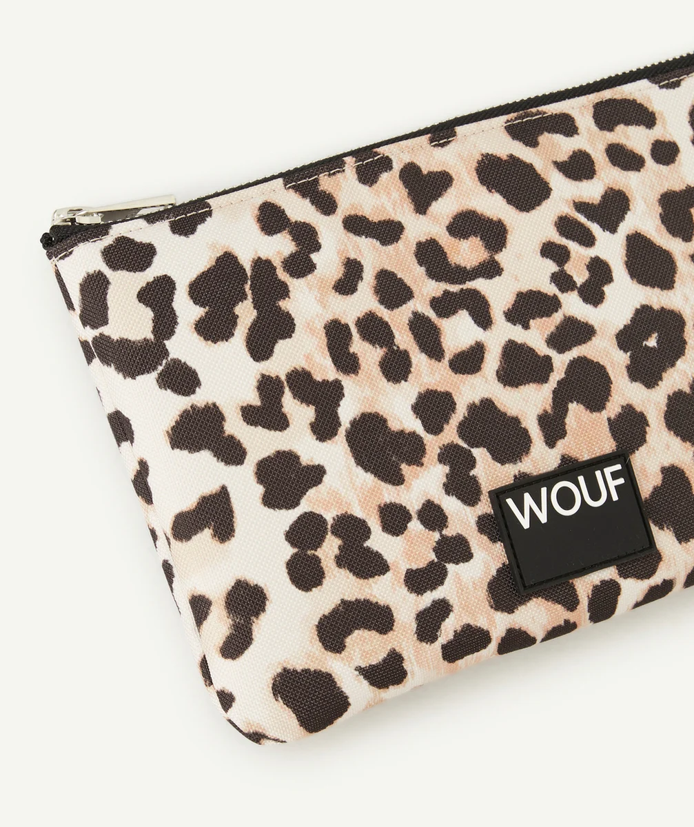 WOUFPETITE POCHETTE EN FIBRES RECYCLÉES ET IMPRIMÉE LÉOPARD