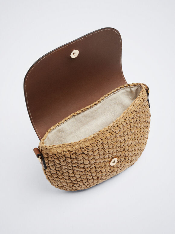 Bolso Bandolera De Paja - Camelo