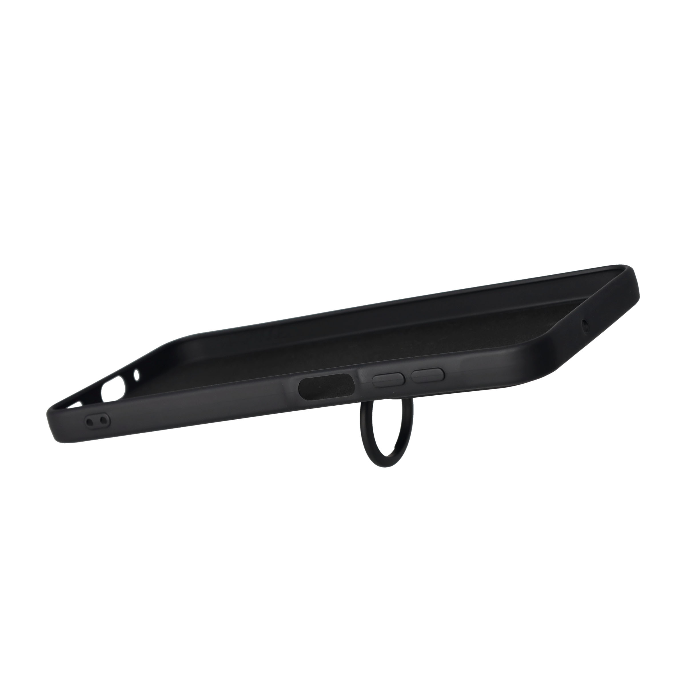 Samsung Galaxy A17 Silikon Case Hülle mit Kameraschutz   Kickstand Haltering - Schwarz