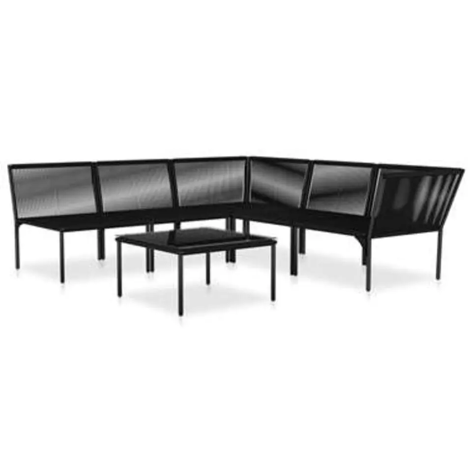 vidaXL - Loungeset - Zwart - PVC