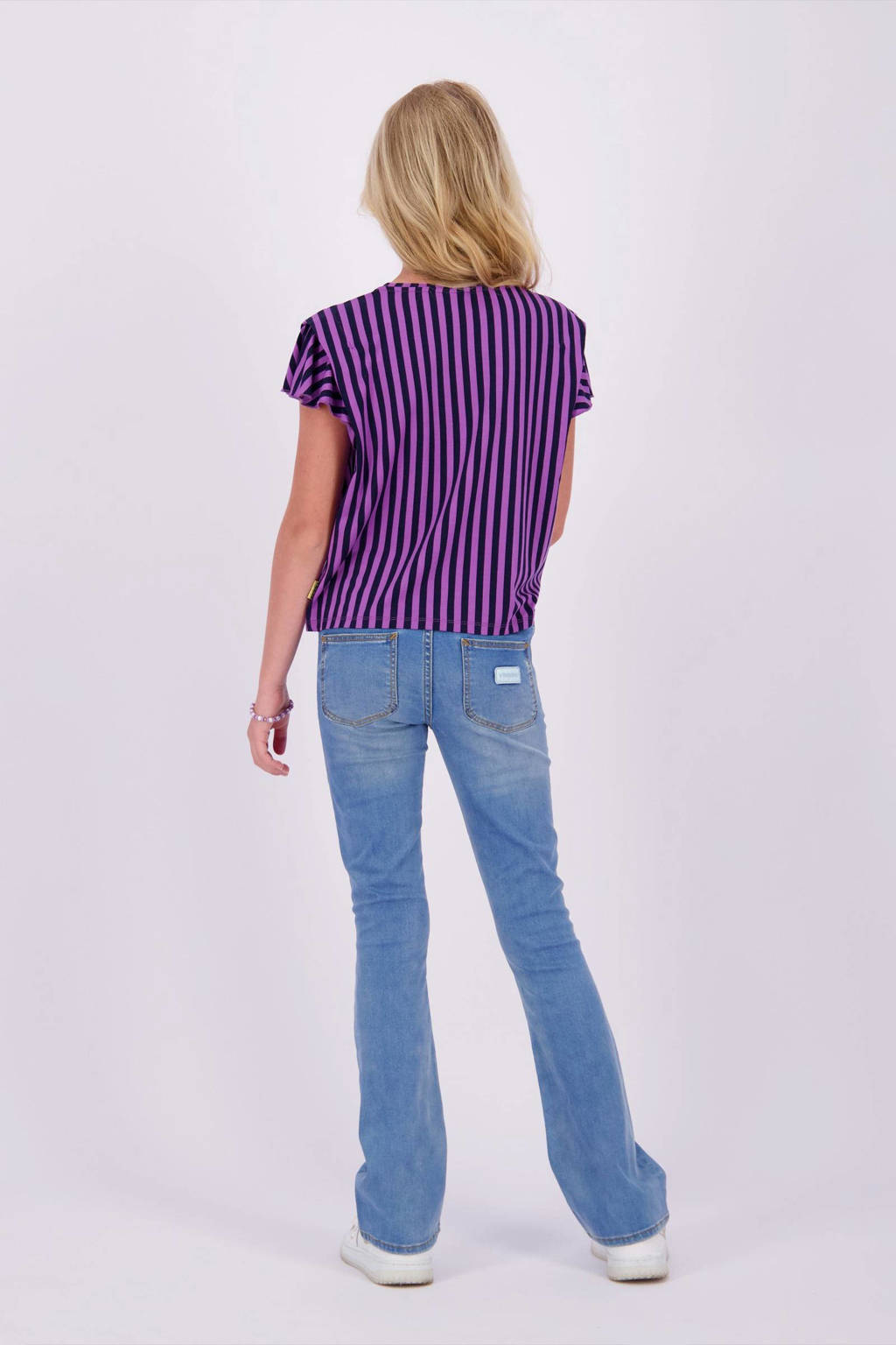 Vingino gestreept T-shirt paars/zwart