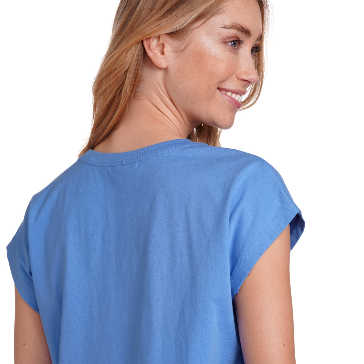 Jonas Nielsen Damen T-Shirt mit überschnittenen Ärmeln hellblau