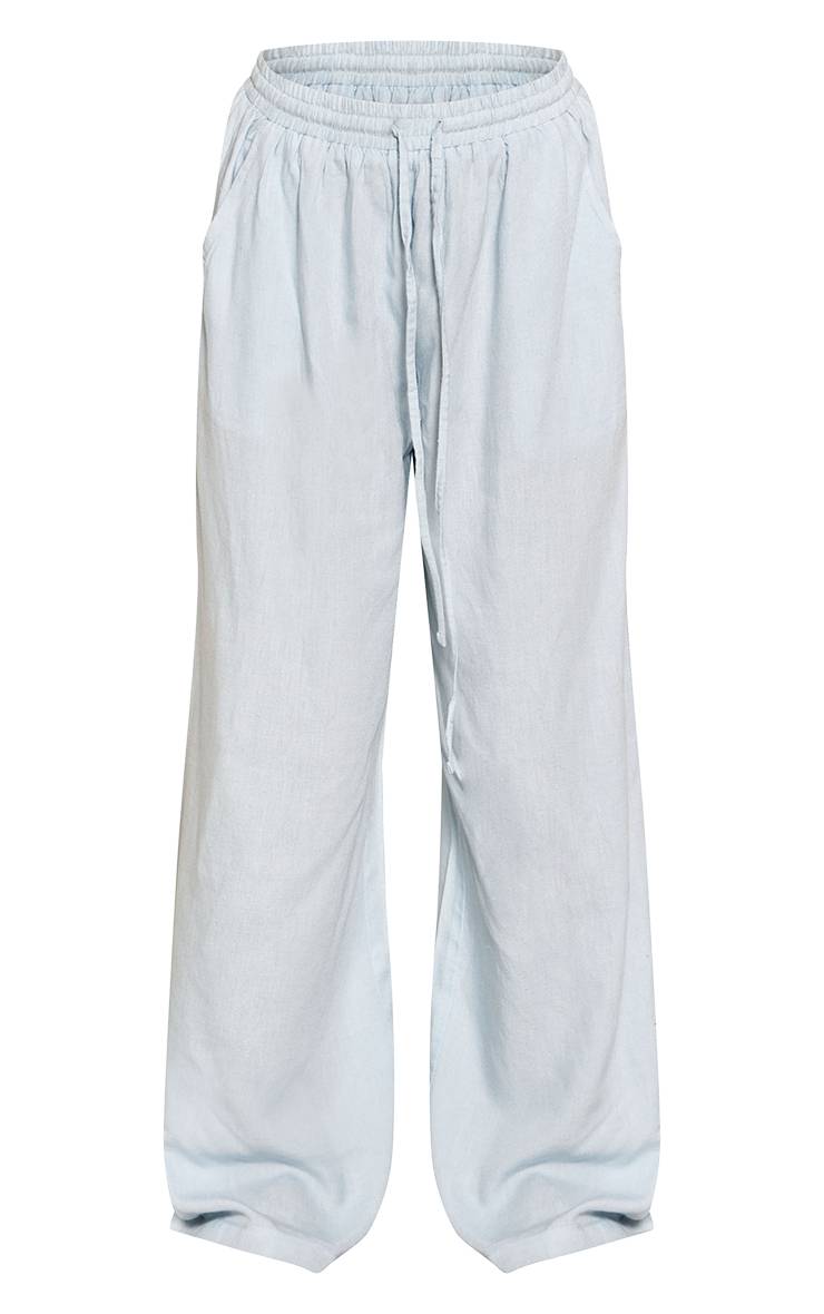Aqua Blue Pantalon Large À Cordon De Serrage Ensemble Coordonné