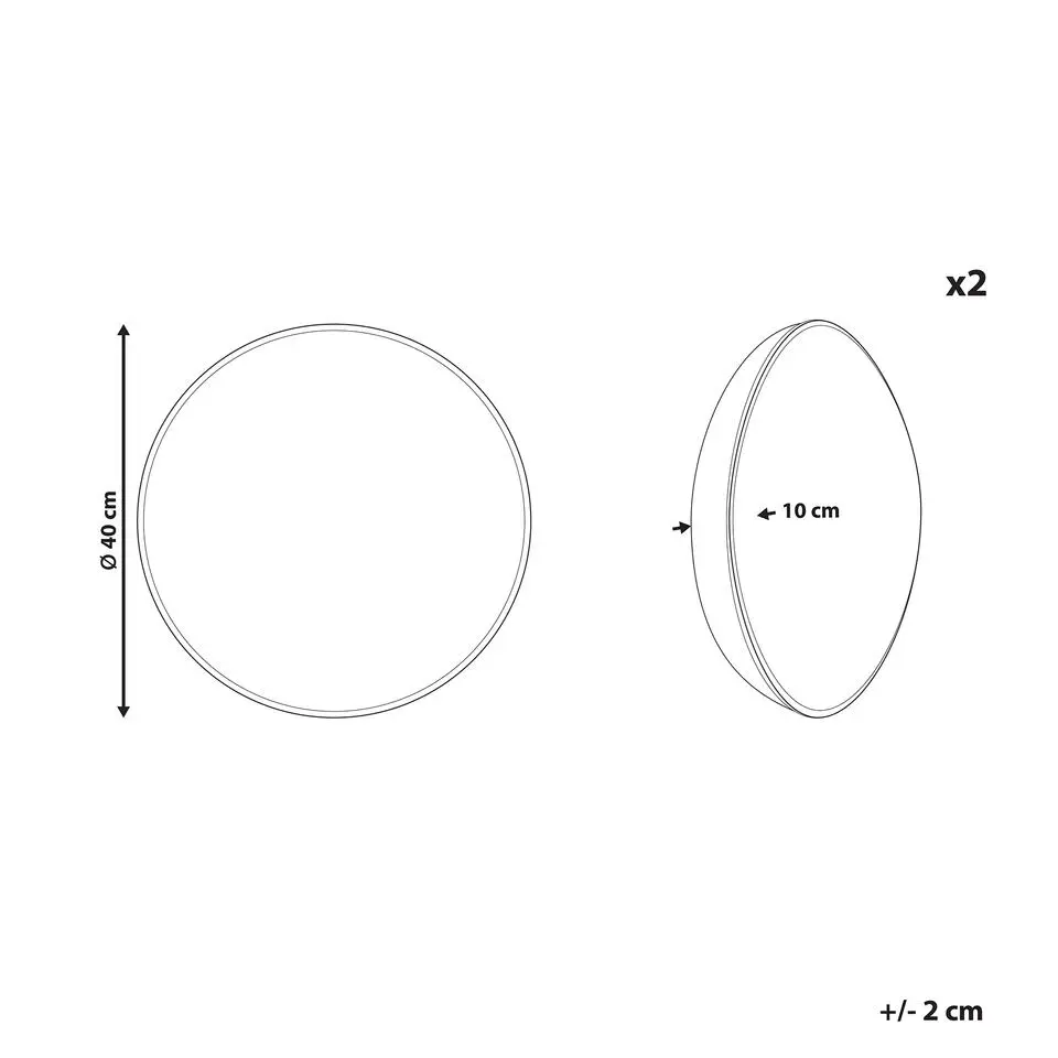 CASTELARO - Tuinkussen set van 2 - Meerkleurig - ⌀ 40 cm - Polyester