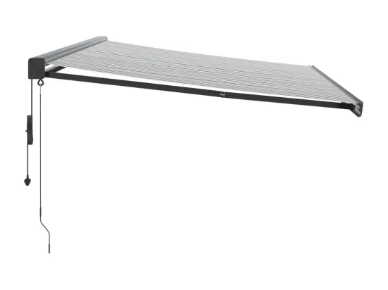 Auvent rétractable anthracite et blanc 5x3 m tissu et aluminium