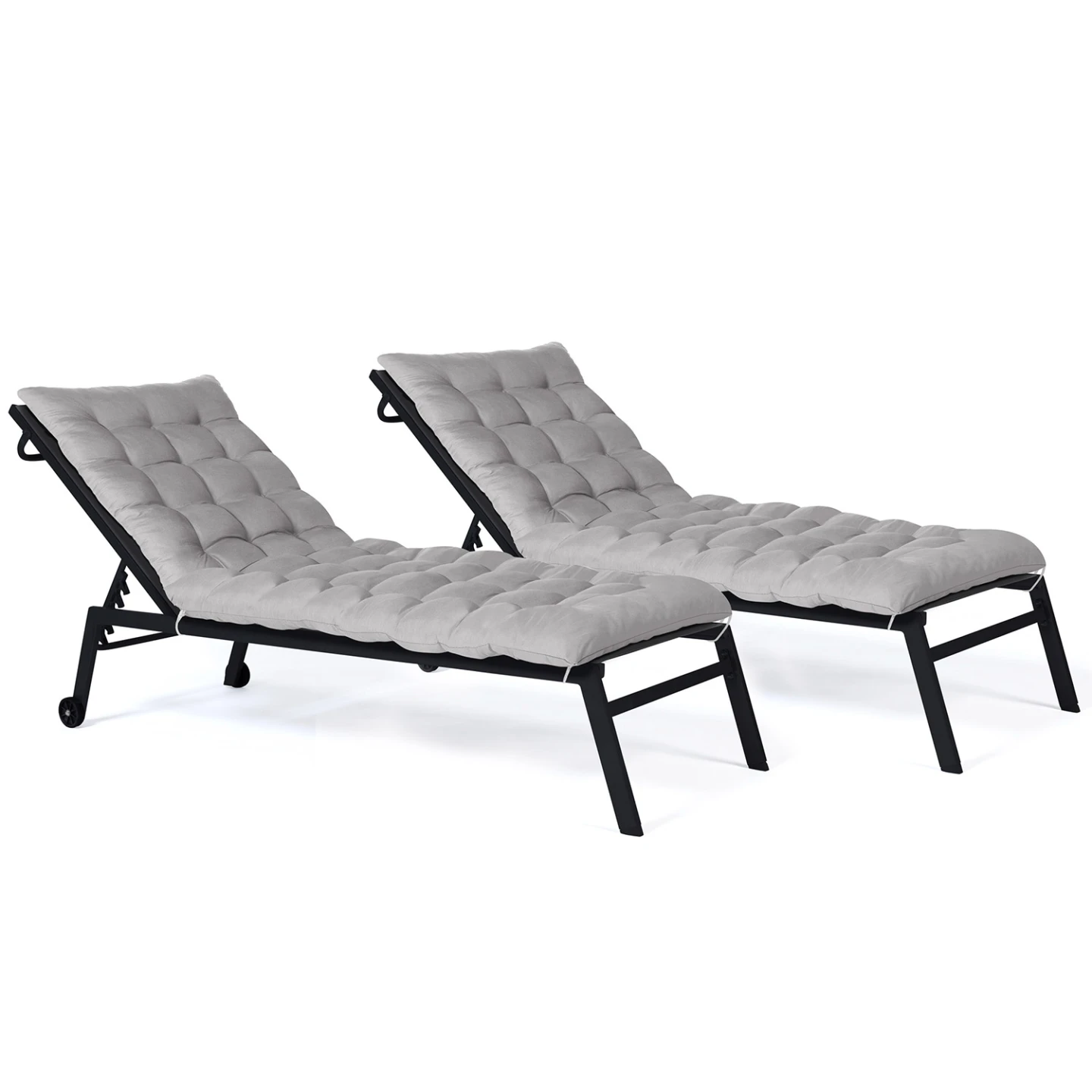 Lot de 2 coussins universels de transat ADAM 180 cm gris anthracite