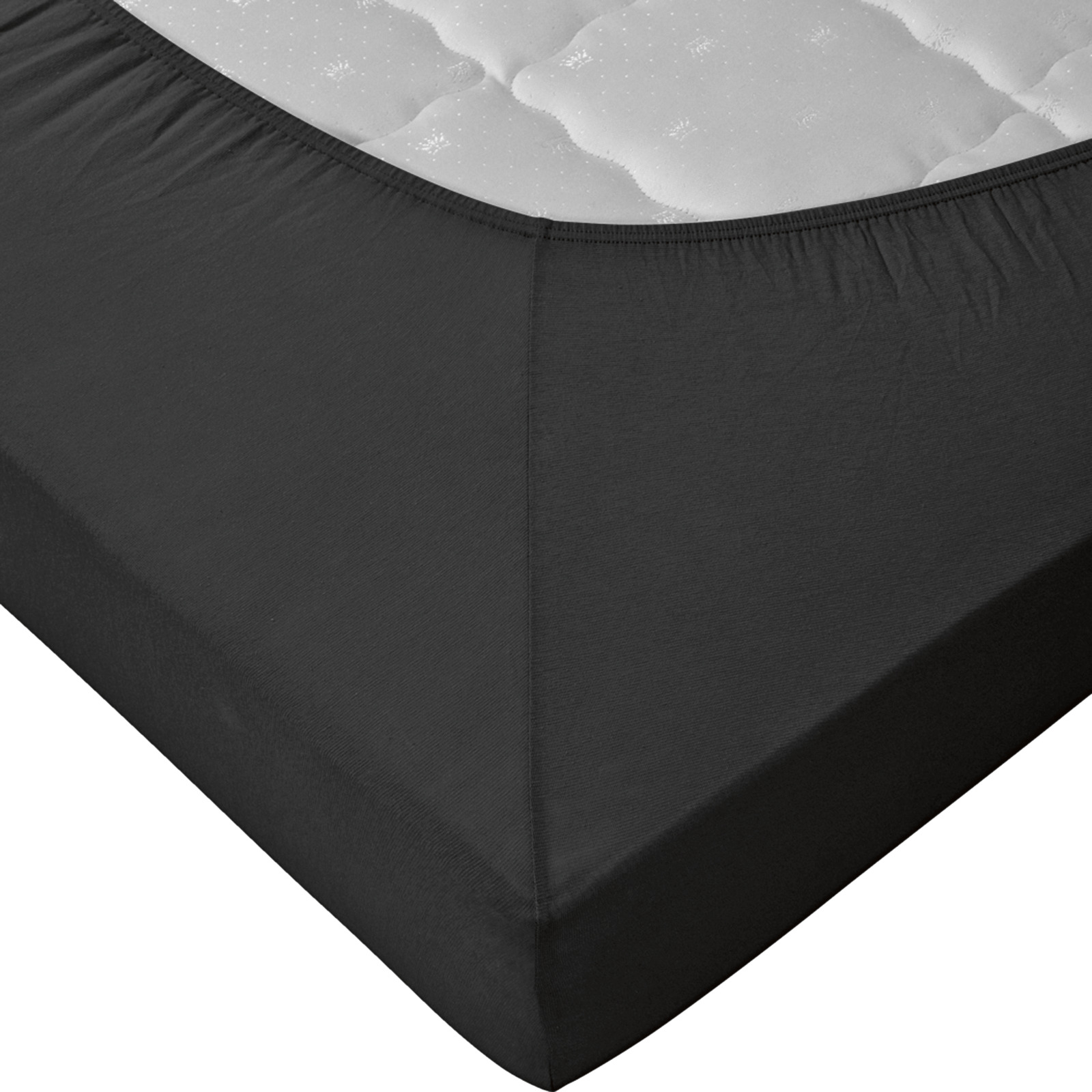 Living Edition Jersey-Fixleintuch 180x200, schwarz