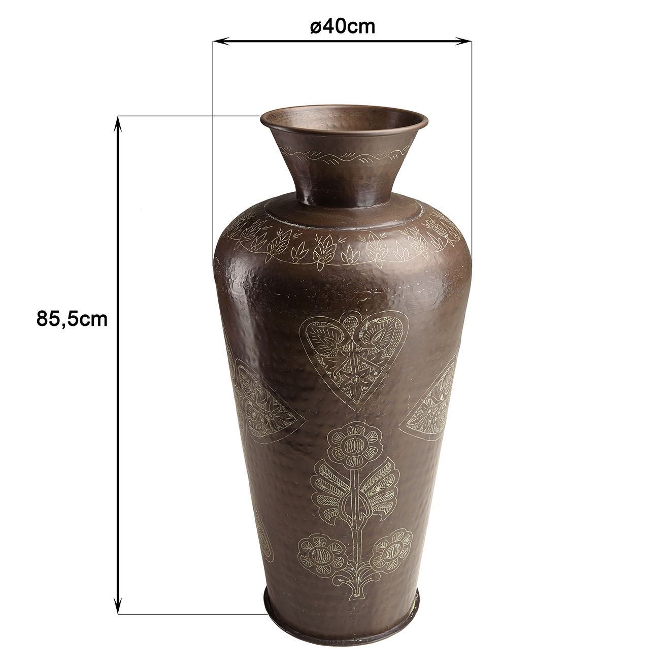 Macabane Vase patine antique Honoré cuivre foncé - D.40xH.85.5 cm