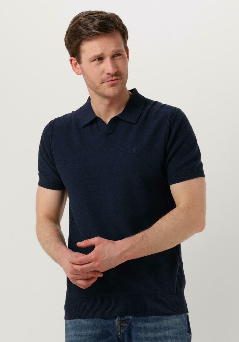 DSTREZZED donkerblauwe dstrezzed polo polo s/s melange slub