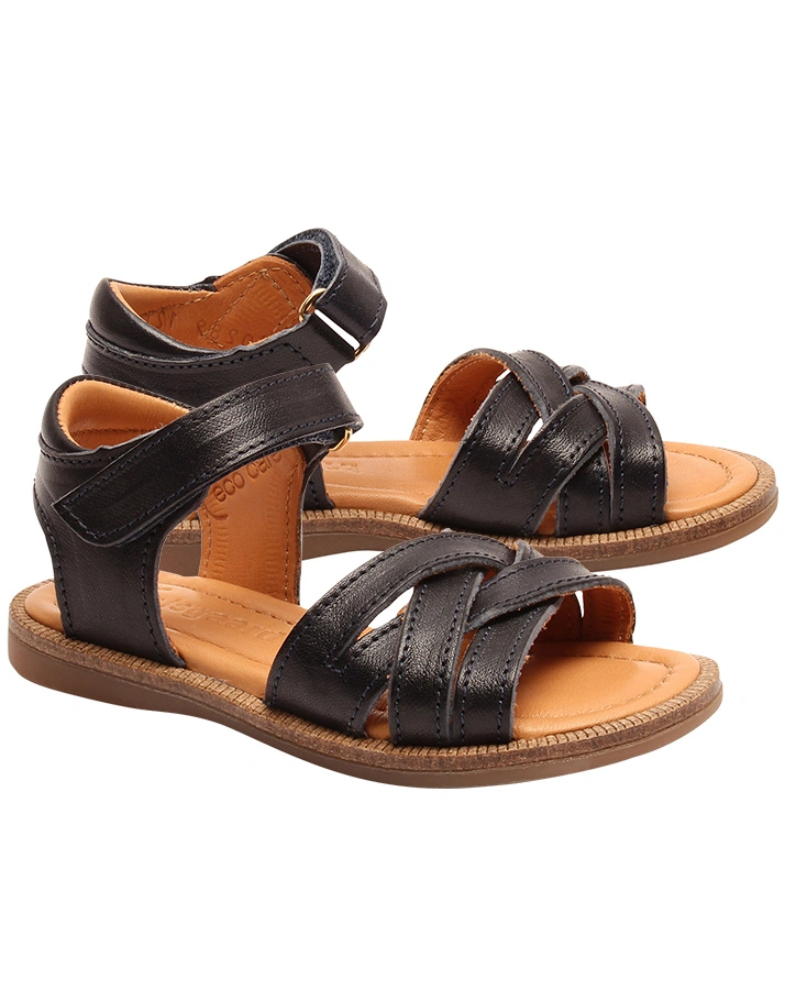 Leder-Sandalen BESSA in navy