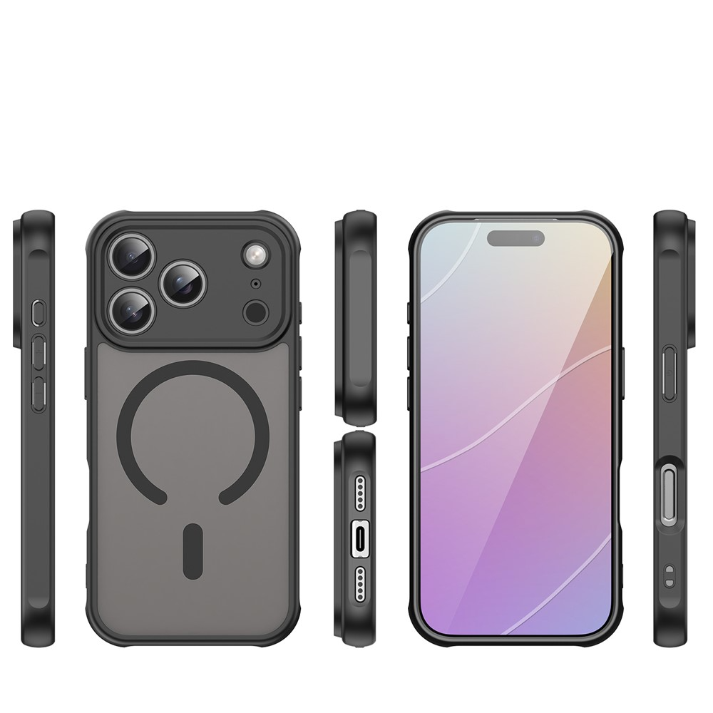 iPhone 17 Pro MagSafe Hybrid Hülle mit TPU Bumper   Kameraschutz - Schwarz (Matt)