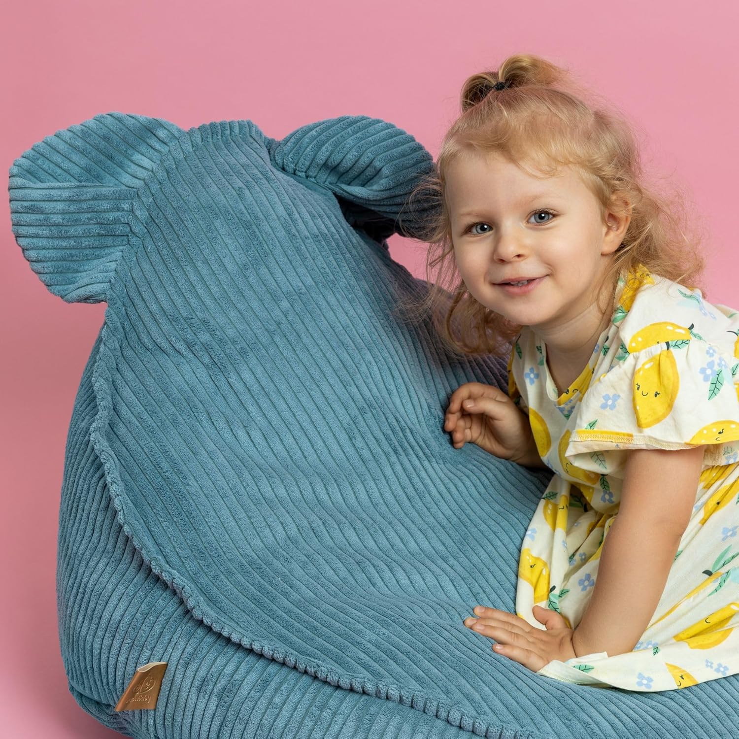 MEOWBABY Sitzsack Bär für Kinder Sitzpouf Kindermöbel Indoor Beanbag, Ästhetik Cord, Braun
