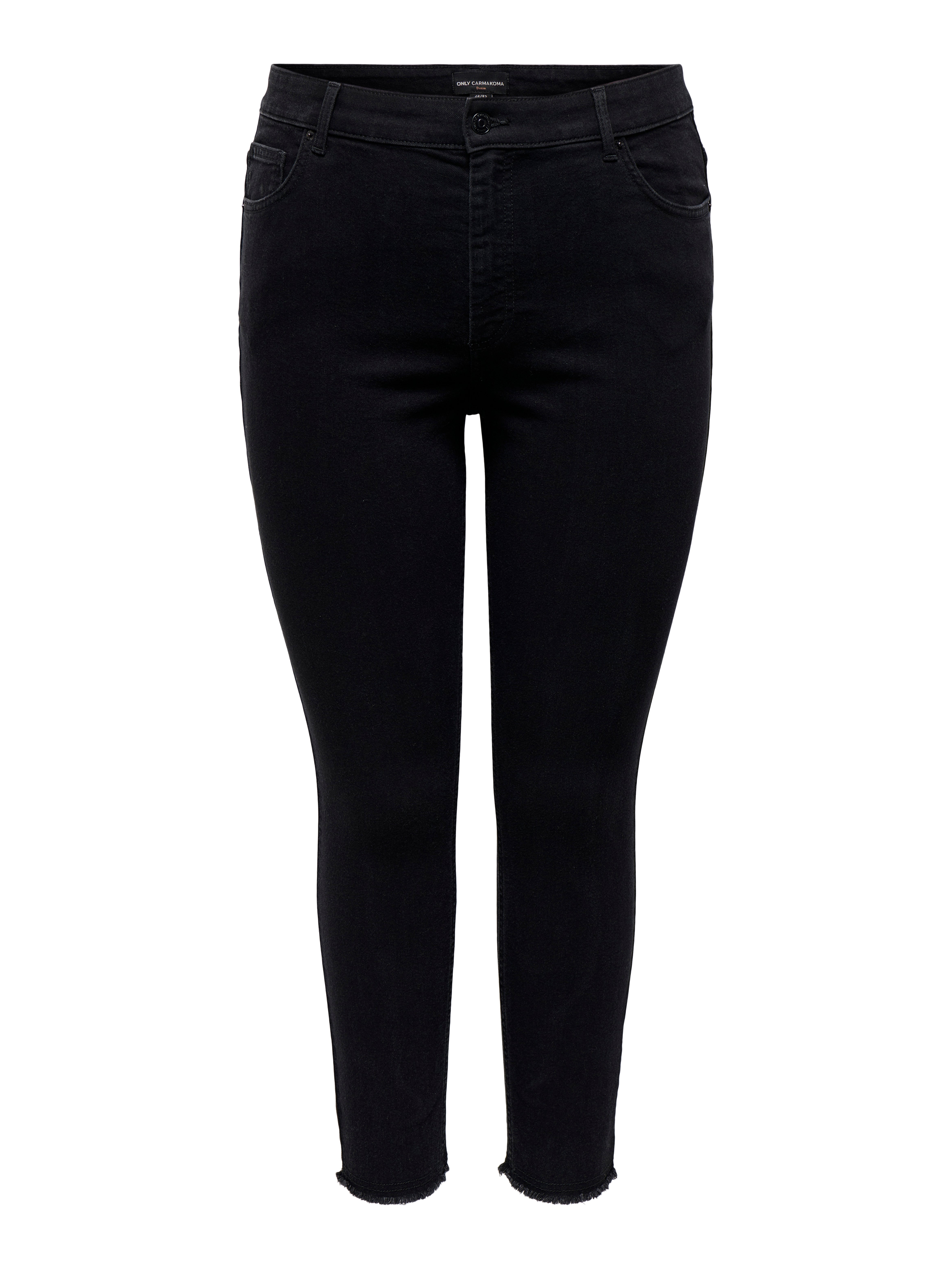 CARHUSH Mittlere Taille Skinny Fit Jeans Black Denim