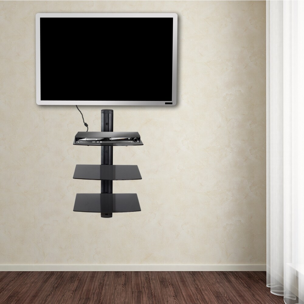 tectake® Wandregal, mit 3 Ablagen, höhenverstellbar, 80 x 42 x 30 cm
