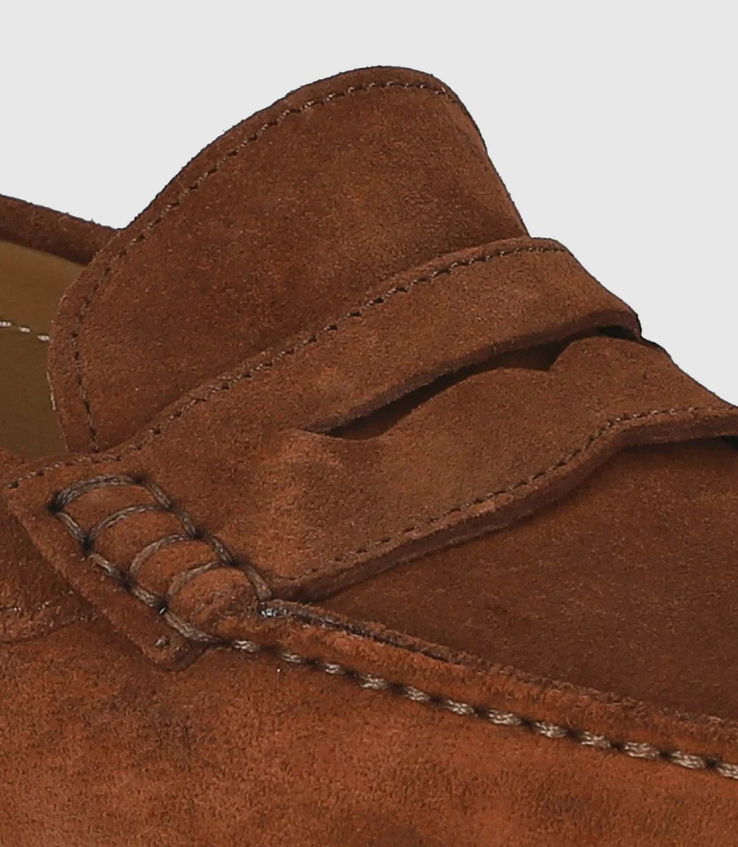 Mocassin en cuir velours camel 