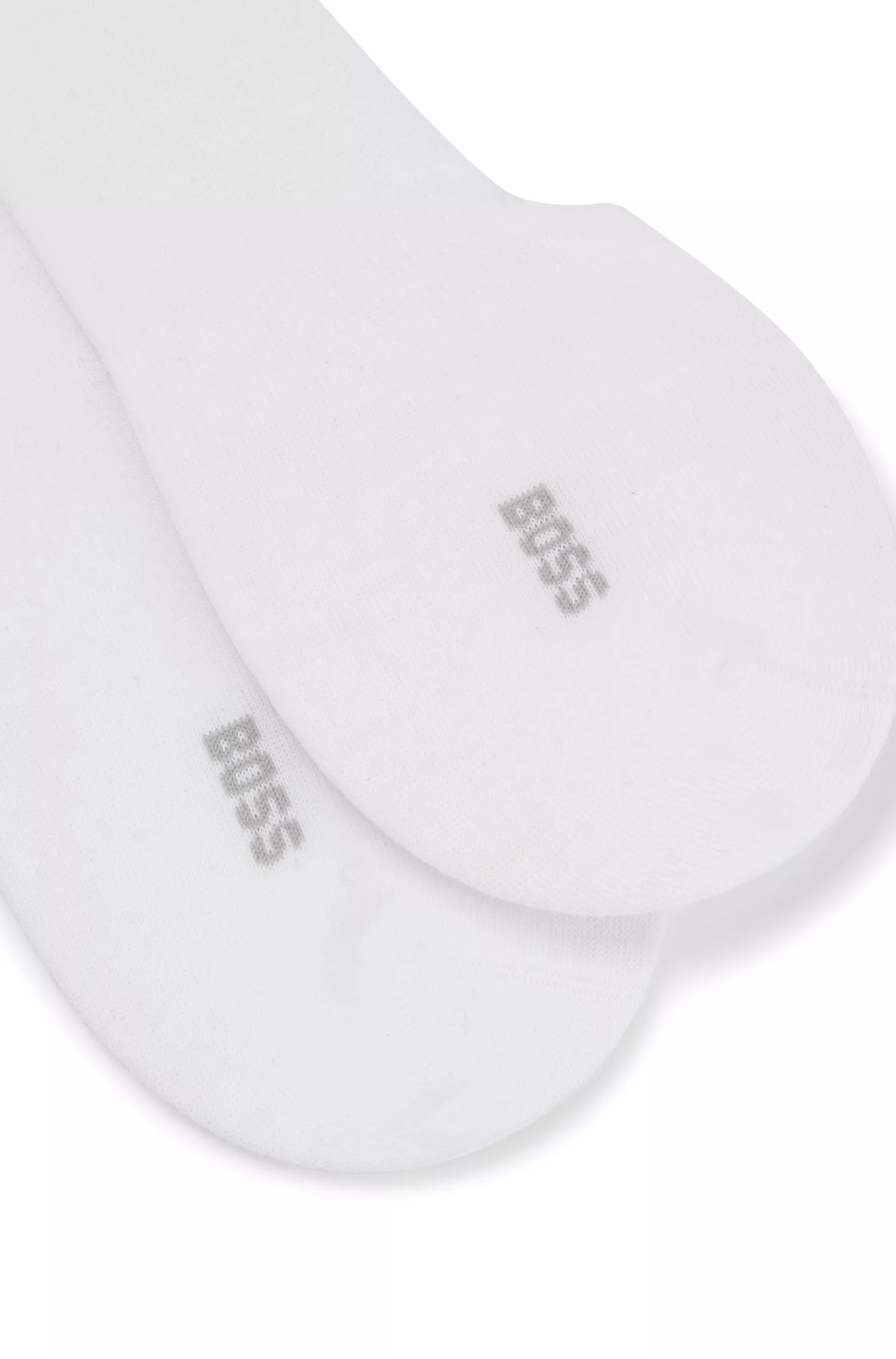 BOSS Black - Pacote com duas meias invisíveis em mistura de algodão.
