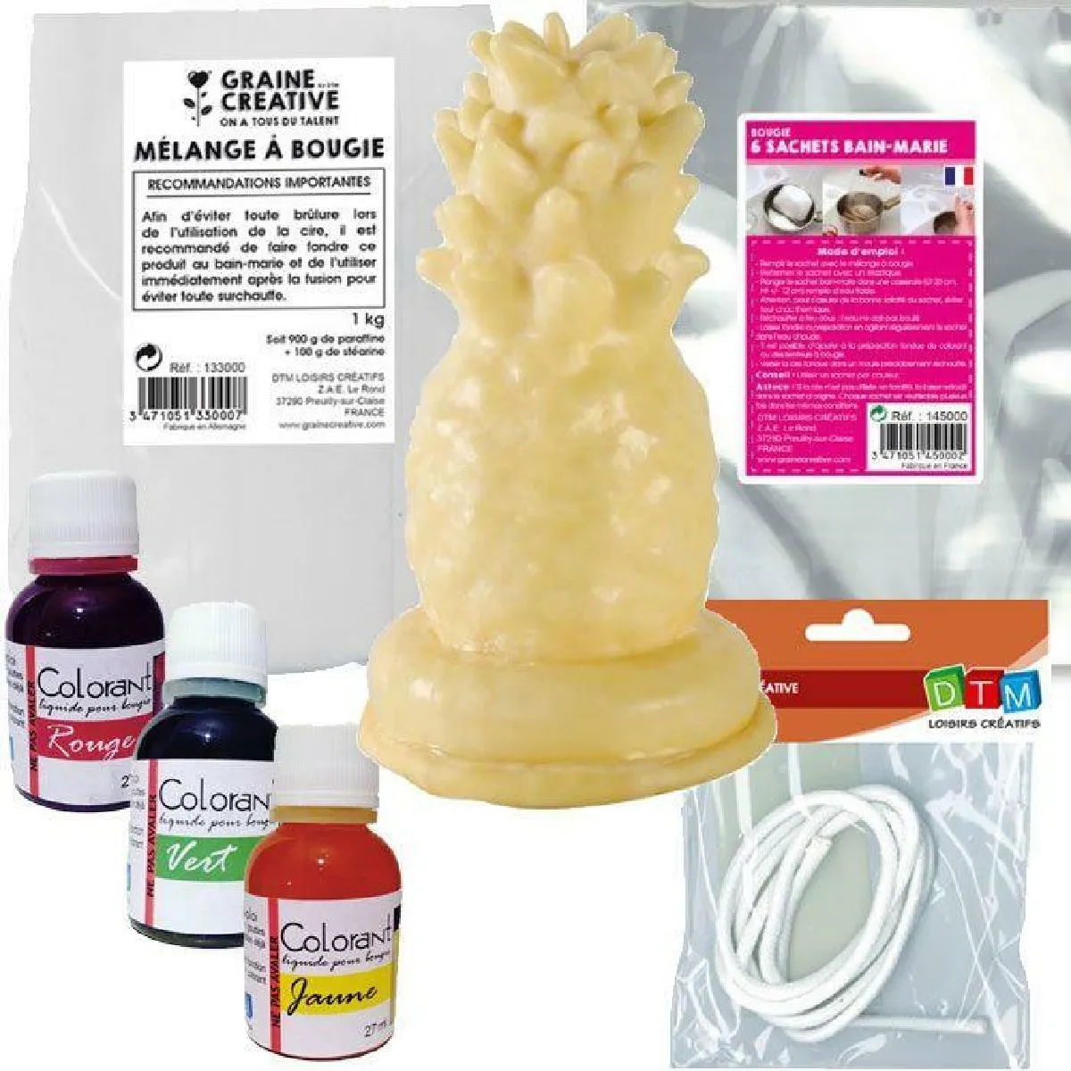 Graines Créatives Kit Bougies Ananas