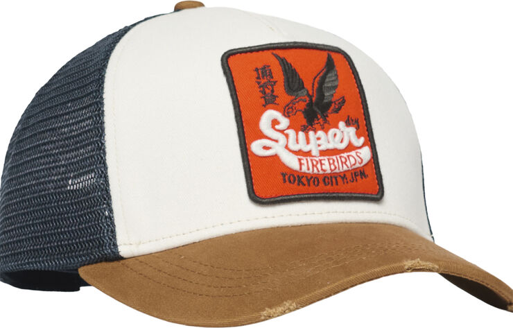 Superdry MESH TRUCKER CAP Denim co tobacco brown
