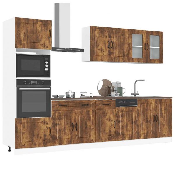 vidaXL 7 Peças Armário de Cozinha Conjunto Kalmar Carvalho Fumado - 2700130976