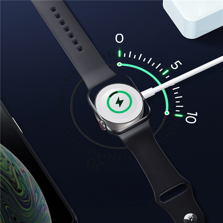 (30cm) USB A auf Apple Watch Magnetisches Ladekabel - Weiss