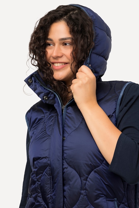 HYPRAR Long-Steppweste, wasserabweisend, 2-Wege-Zipper