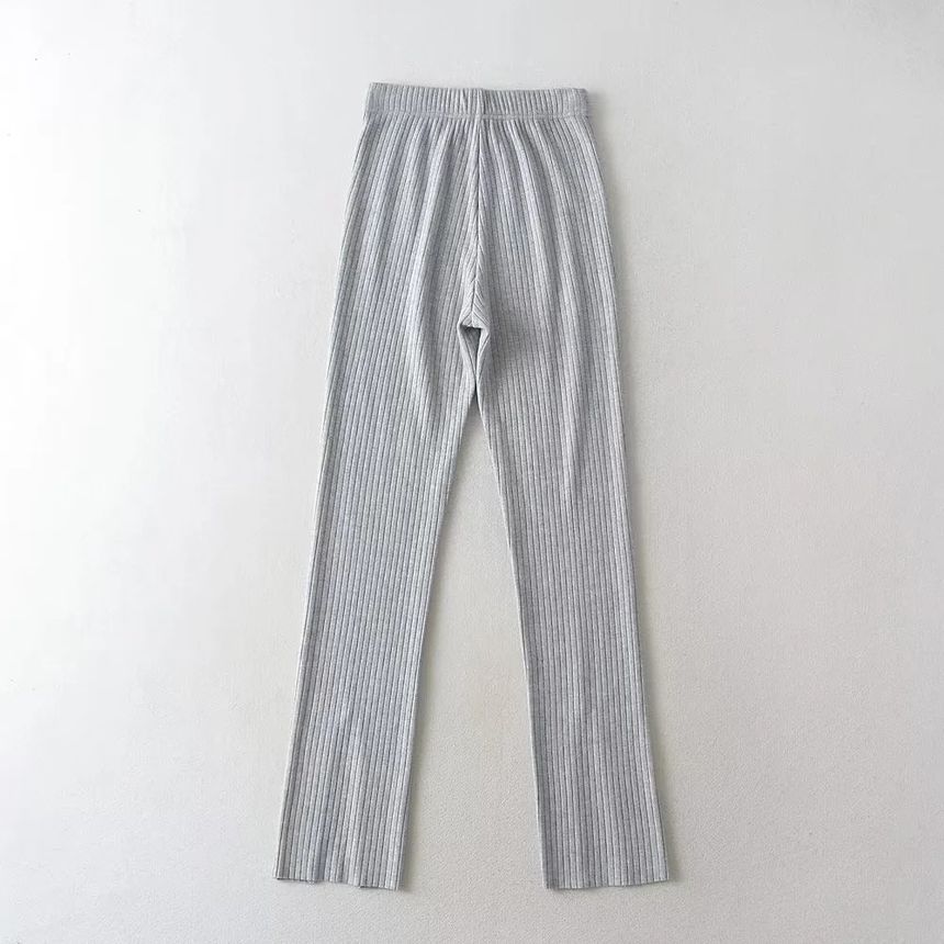 Flotto - Geribbelde legging met hoge taille en split
