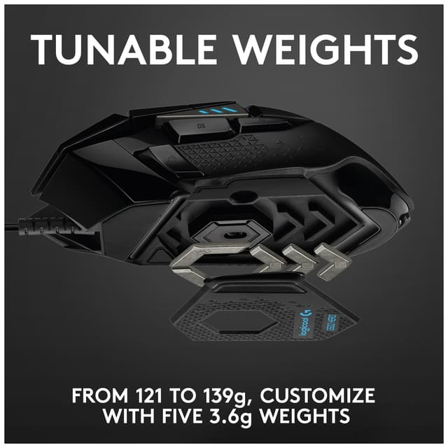 Logitech G502 Hero USB gaming mus (sort)