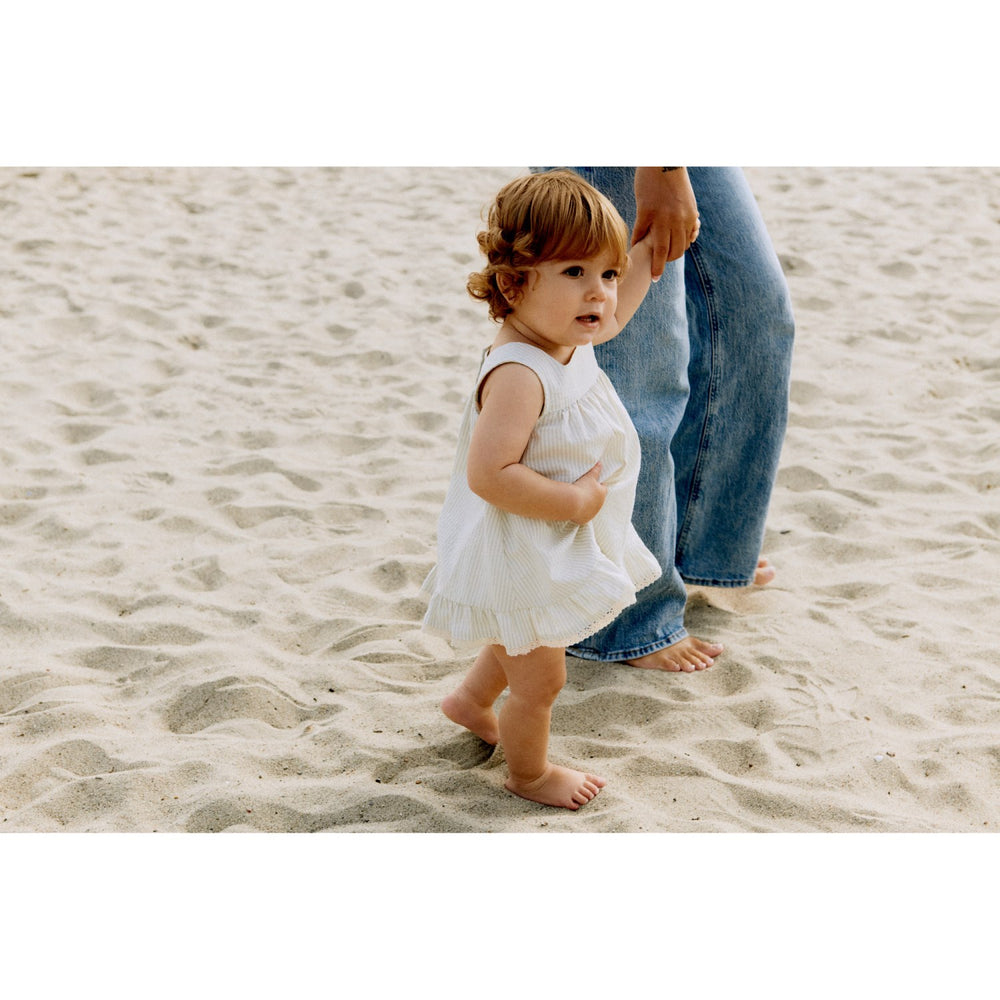 Køb Wheat Summer Blue Stripe Kjole Ruffle Ayla