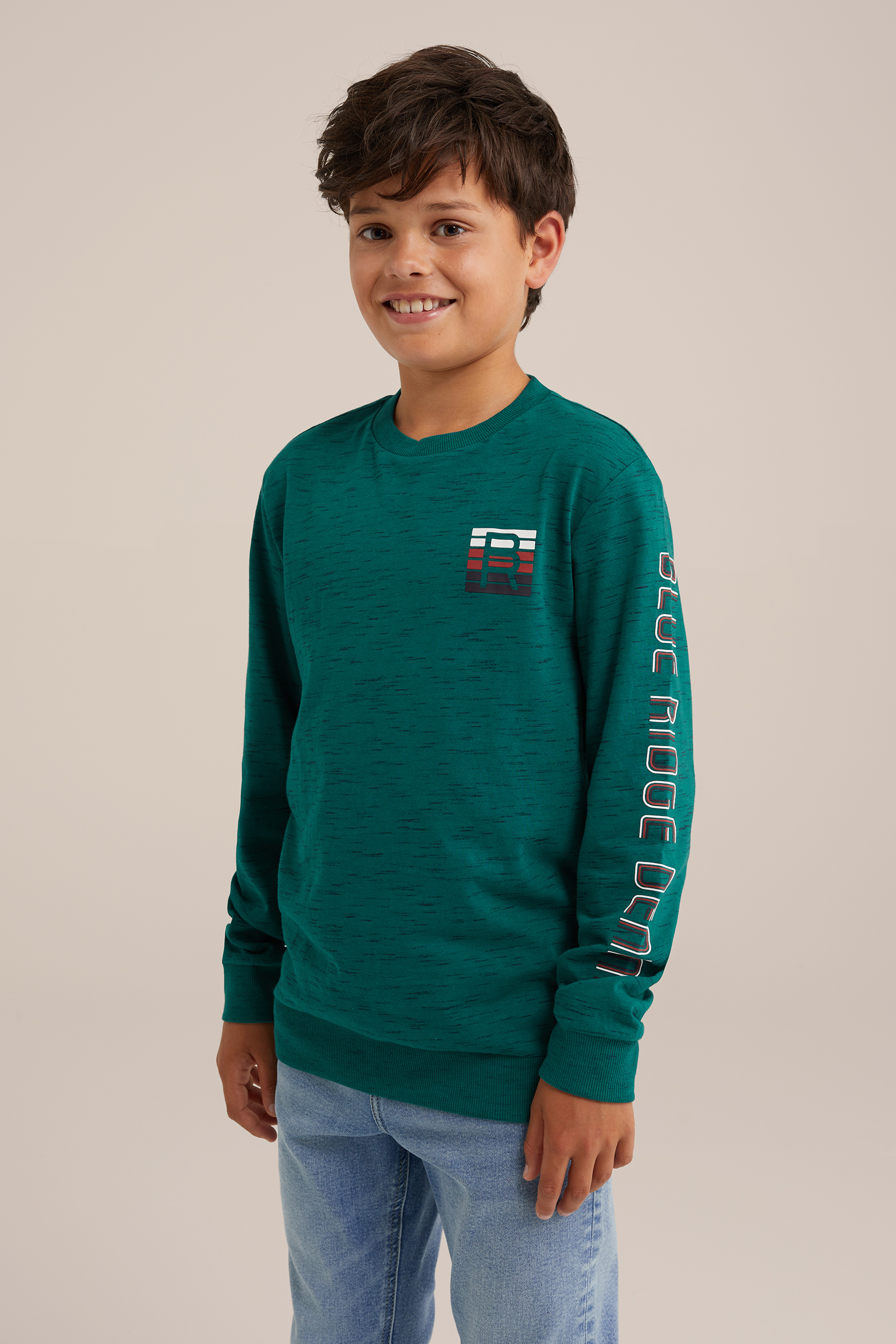Jongens T-shirt met dessin Blue Ridge Donkergroen