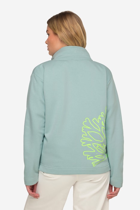 Sweatjacke, Stehkragen, Rücken-Print, Zipper, OEKO-TEX