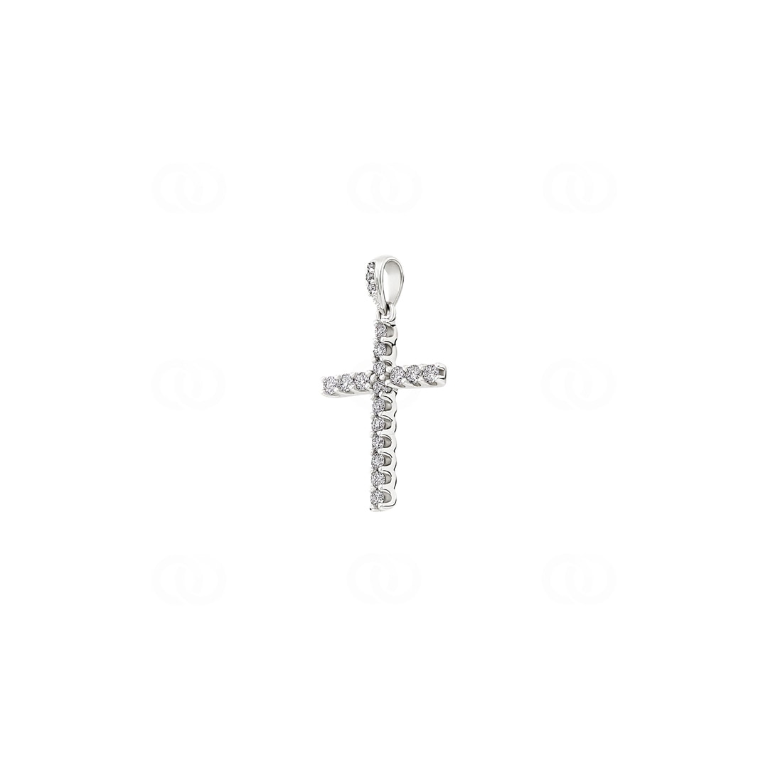Anhänger 750/18 K Weissgold Kreuz mit Brillanten 0.25 ct H/si