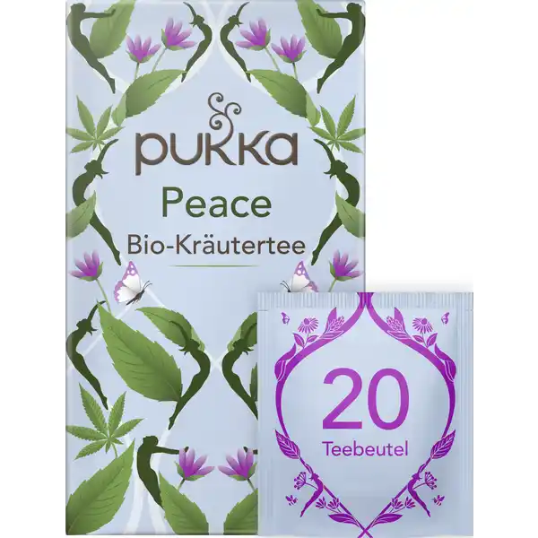 Bio-Kräutertee Peace, mit Grüner Minze, Ashwagandha und Hanfsamenöl