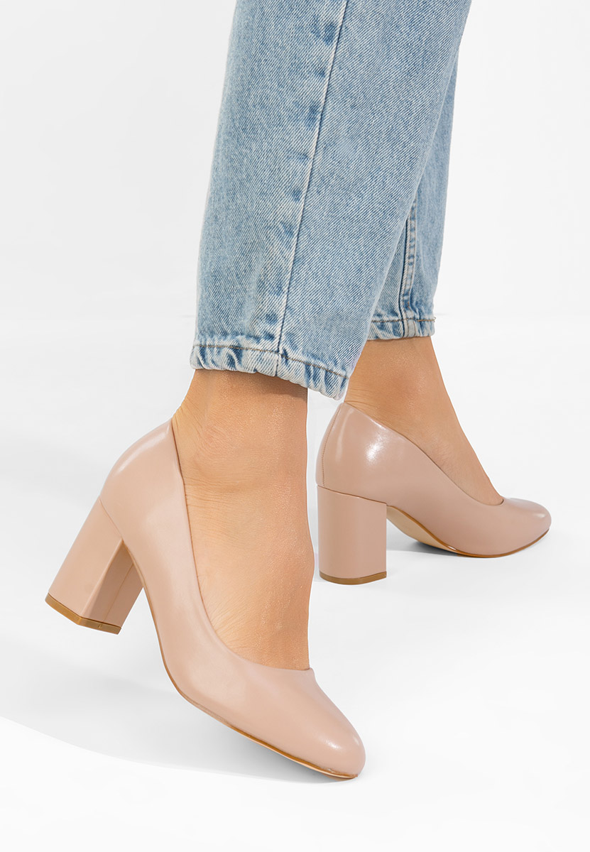 Chaussures à talon épais beige Binney