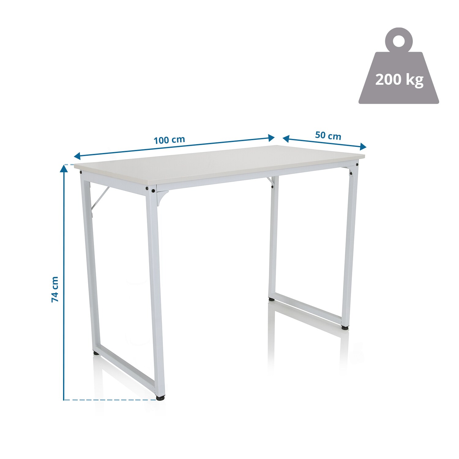 Schreibtisch WORKSPACE I Melaminharzbeschichtete Spanplatte, Gestell pulverbeschichteter Stahl hjh OFFICE