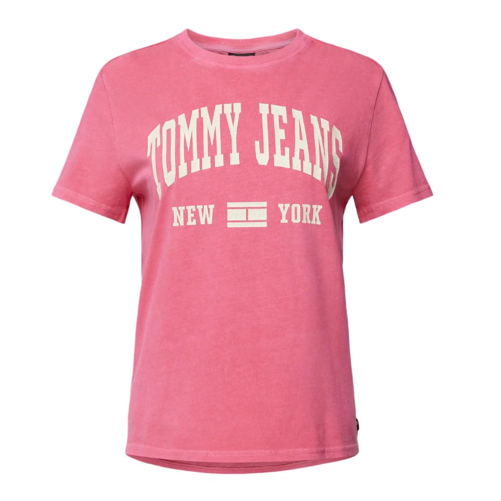 Tommy Hilfiger T-shirt Rose Femme Tommy Hilfiger Washed Varsi