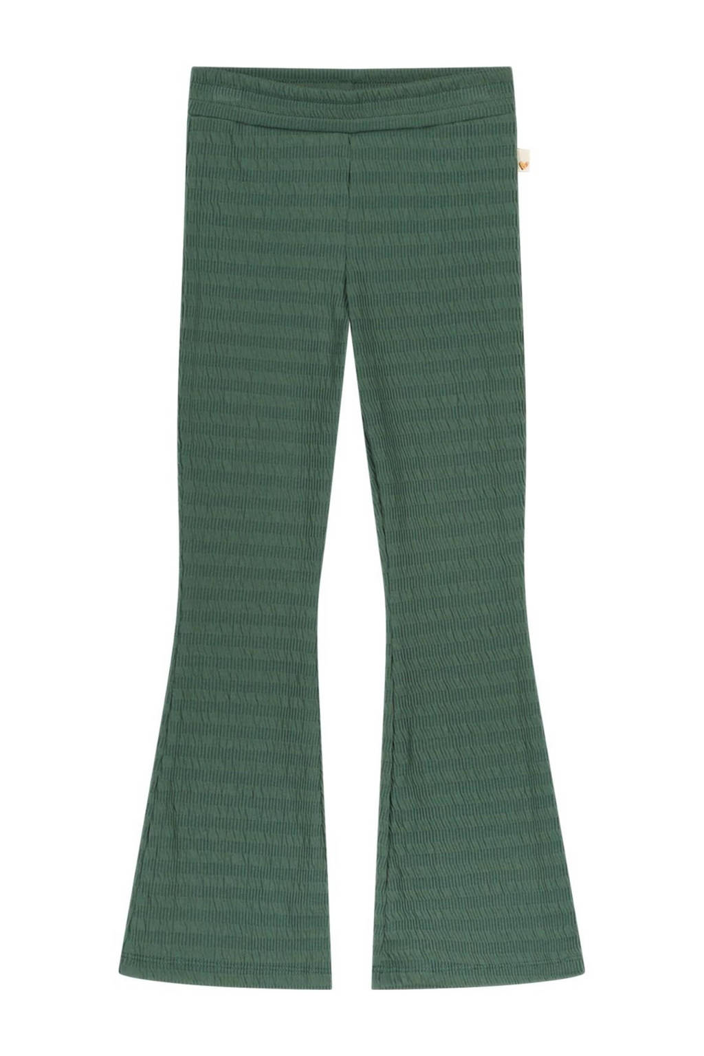 Moodstreet regular fit broek met all over print groen