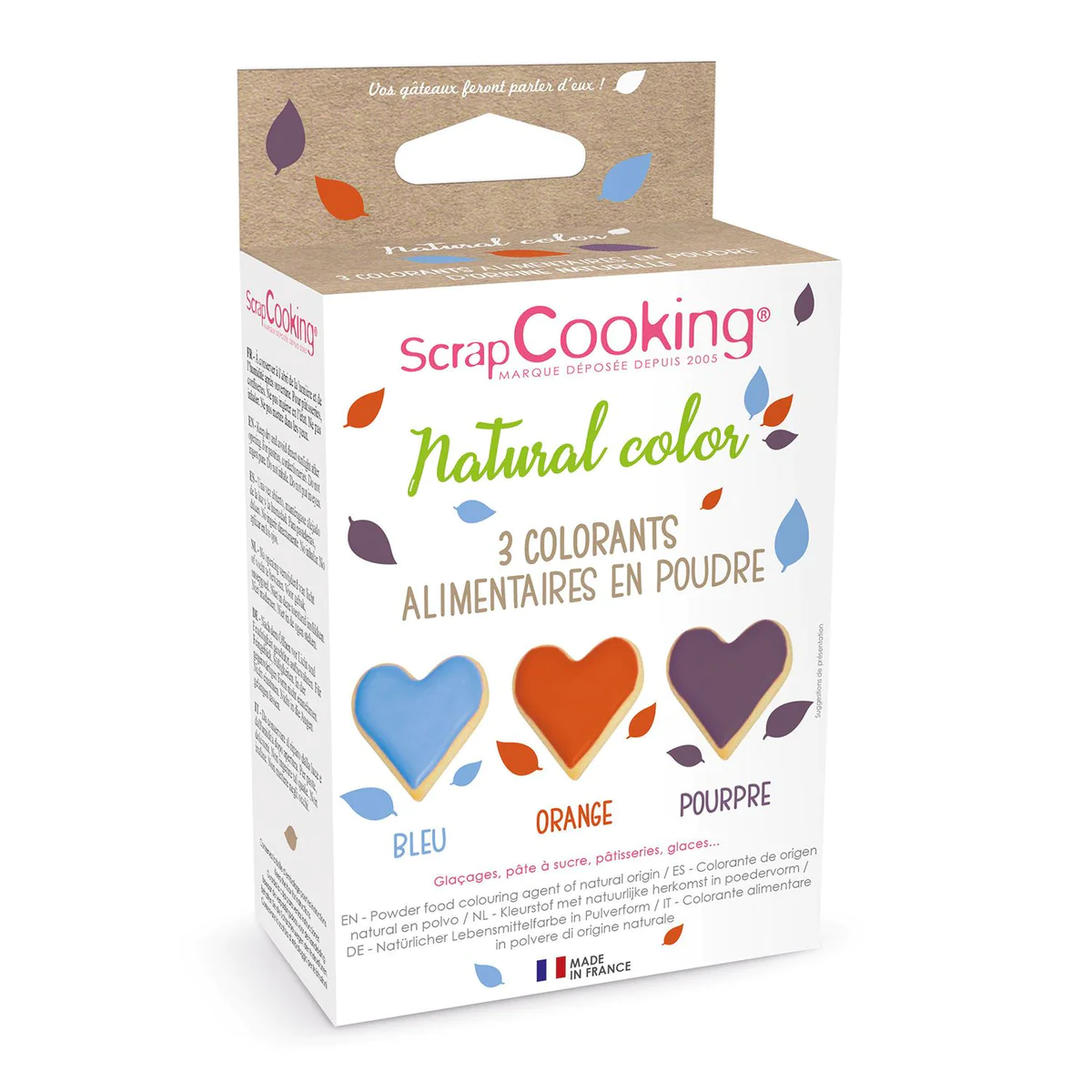 Colorants naturels pourpre-orange-bleu Scrapcooking