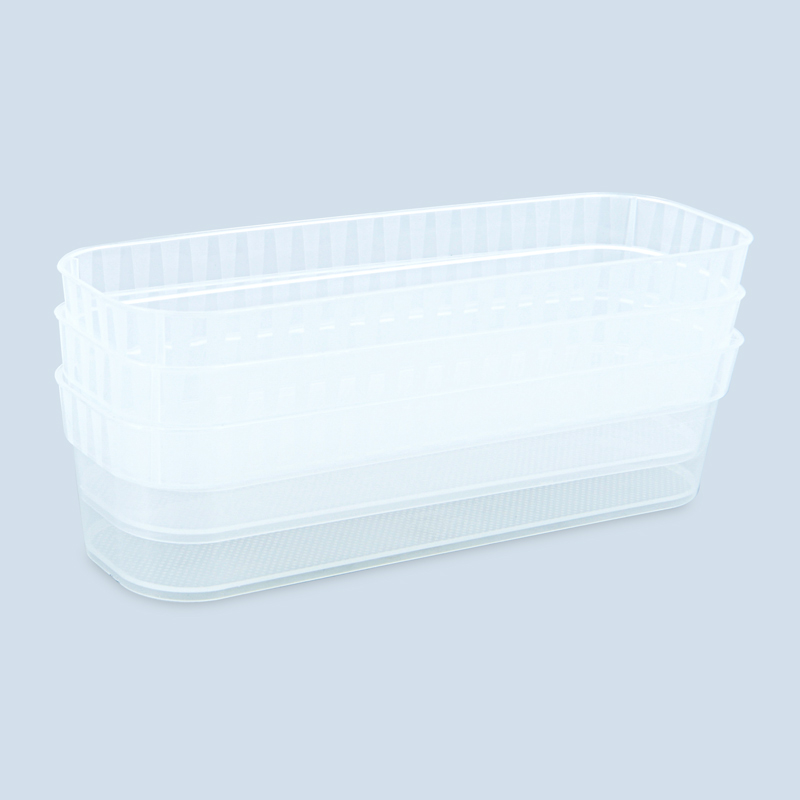 Lot de 3 corbeilles transparentes