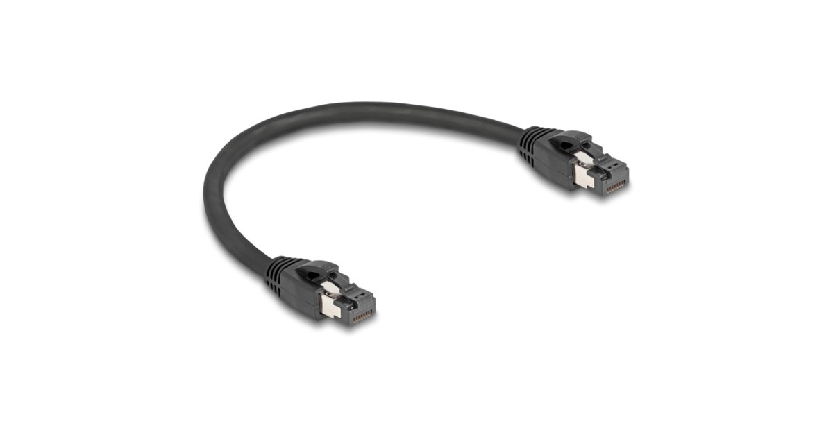 DeLOCKPatchkabel S/FTP, RJ-45 met Cat.8.1  (Zwart, 0,25 meter)