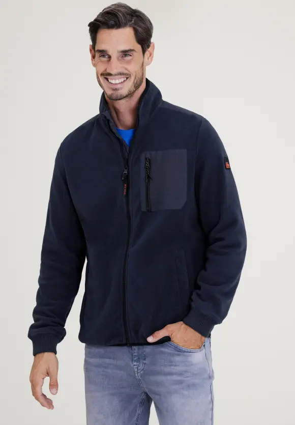 Fleece Cardigan - deep navy blue