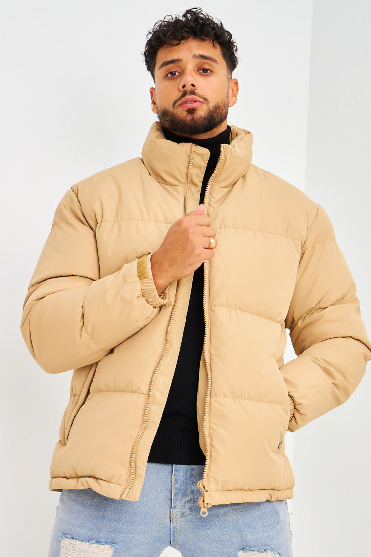 Doudoune matelassée beige foncé