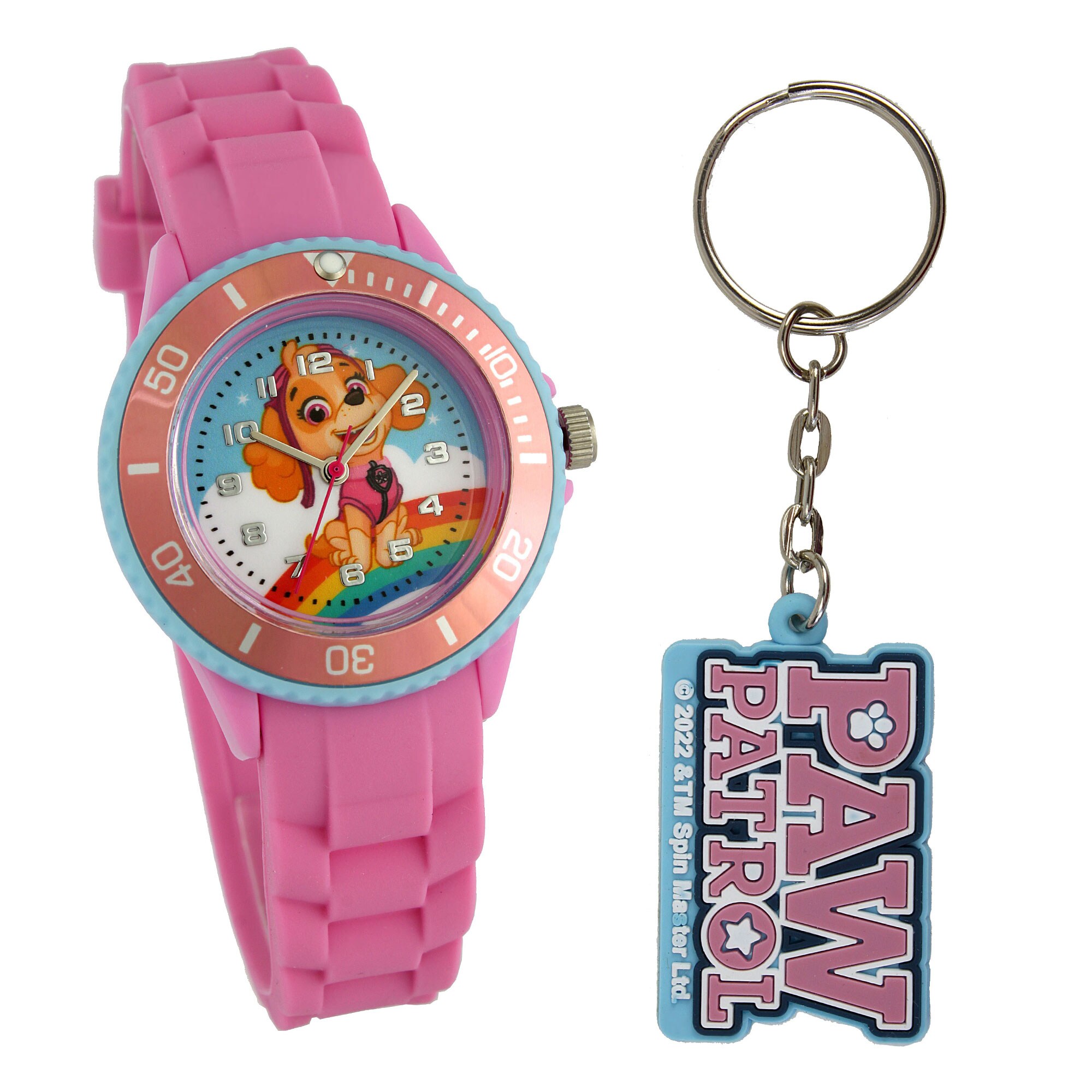 PAW PatrolPAW Patrol Kinderarmbanduhr mit Silikonarmband und Schlüsselanhänger